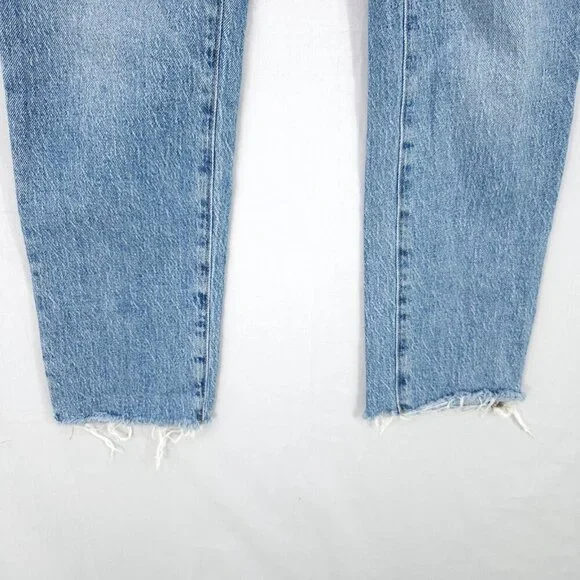 Madewell The Perfect Vintage Jean Straight Leg Crop Womens 25 Raw Hem Denim Boho - Picture 13 of 14